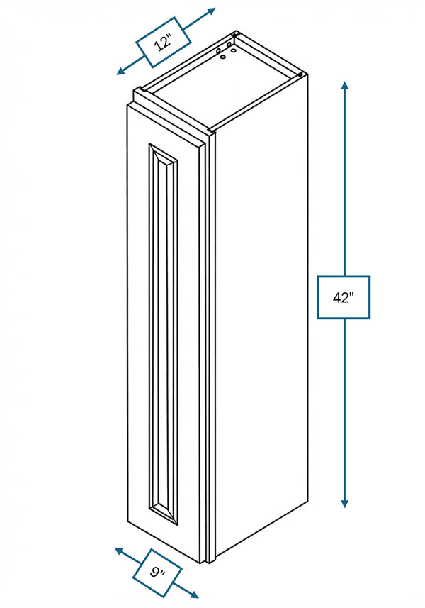 Montpelier Sage Raised Panel 9 in. x 42 in. Wall Cabinet