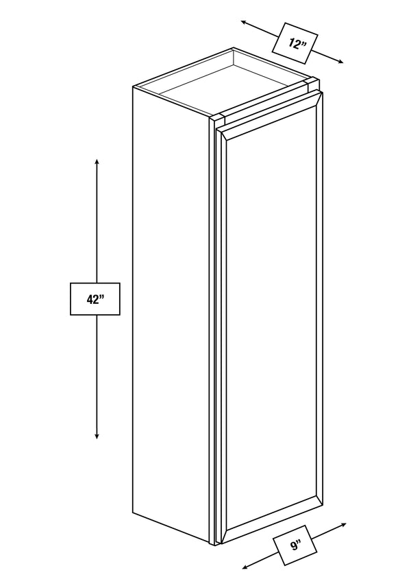 Franklin White Slim Shaker 9 in. x 42 in. Wall Cabinet
