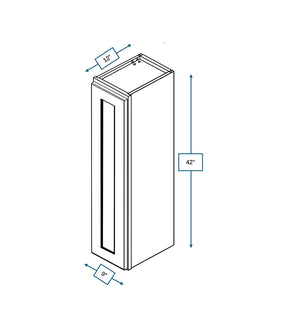 Hampton Pewter 9 in. Wide x 12 in. Deep x 42 in. Tall - Wall Shaker Cabinet