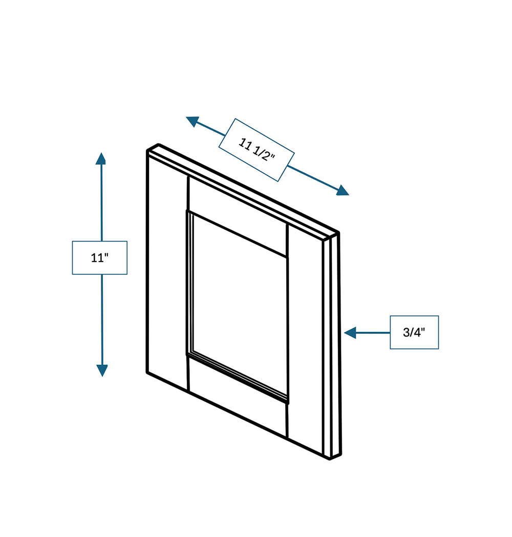 Malibu White Frosted Glass Door for 12 in. Wide x 12 in. Deep x 12 in. Tall - Wall Shaker Cabinet