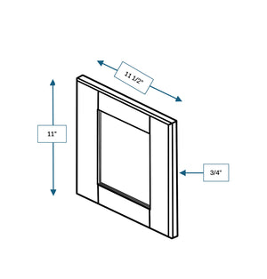 Malibu White Frosted Glass Door for 12 in. Wide x 12 in. Deep x 12 in. Tall - Wall Shaker Cabinet
