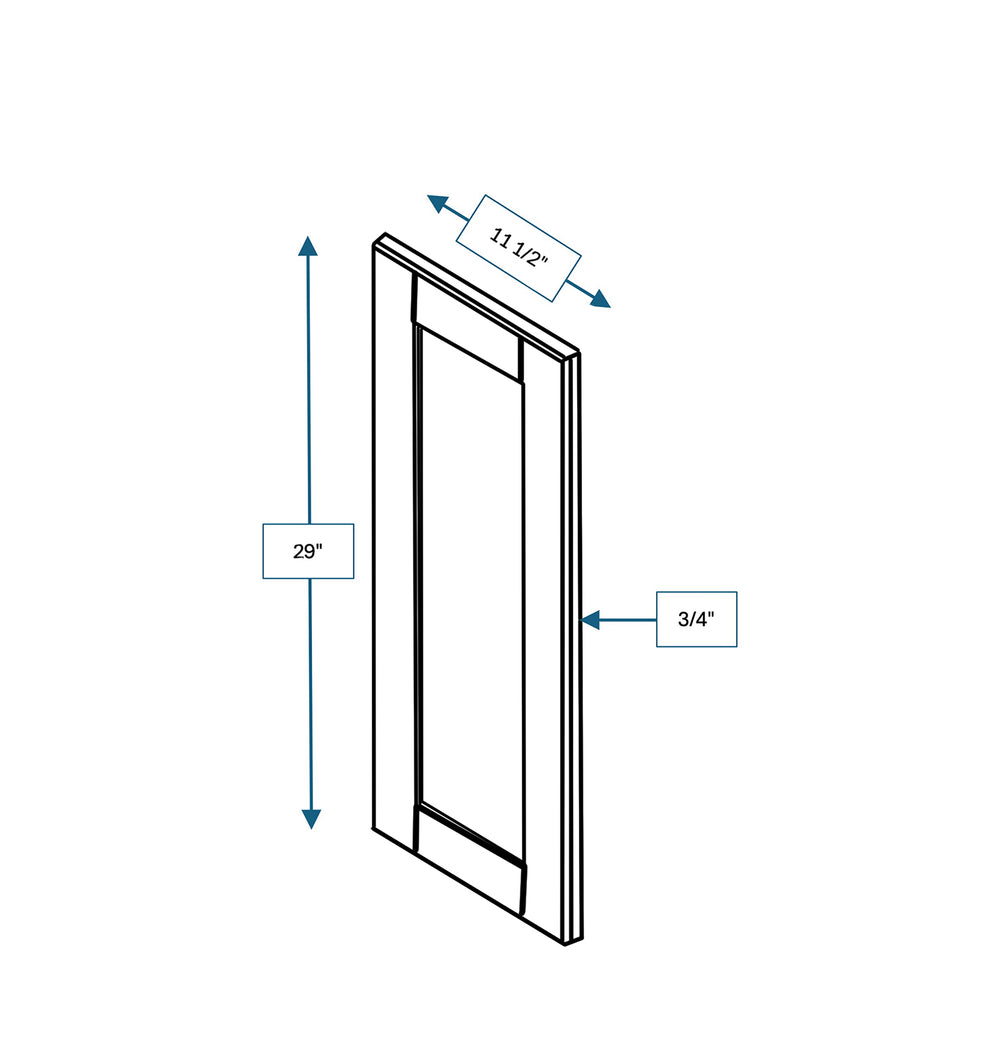 Malibu White Frosted Glass Door for 12 in. Wide x 12 in. Deep x 30 in. Tall - Wall Shaker Cabinet