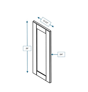 Malibu White Frosted Glass Door for 12 in. Wide x 12 in. Deep x 30 in. Tall - Wall Shaker Cabinet