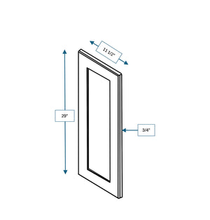 Hampton Pewter Clear Glass Door for 12 in. Wide x 12 in. Deep x 30 in. Tall - Wall Shaker Cabinet