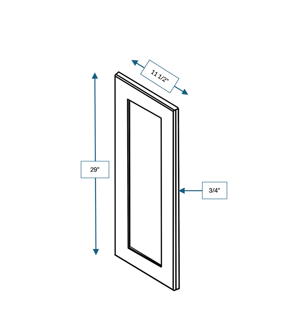 Spring Hill Hickory Clear Glass Door for 12 in. Wide x 12 in. Deep x 30 in. Tall - Wall Shaker Cabinet