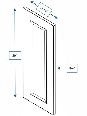 Sea Pines Green Bevel Shaker Clear Glass Door  12 in.x 30 in.