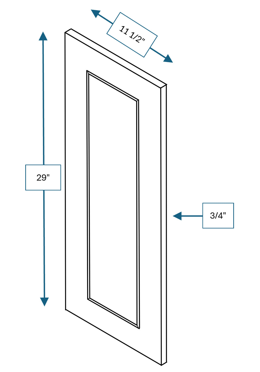 Montpelier Sage Raised Panel Clear Glass Door 12 in.x 30 in.