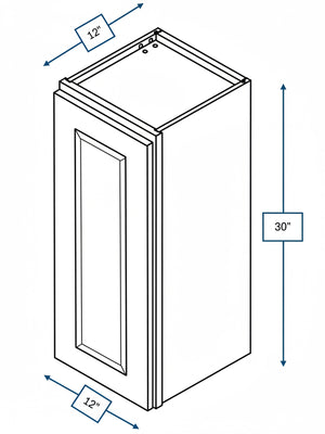Harbour Town White Bevel Shaker 12 in. x  30 in. Wall Cabinet