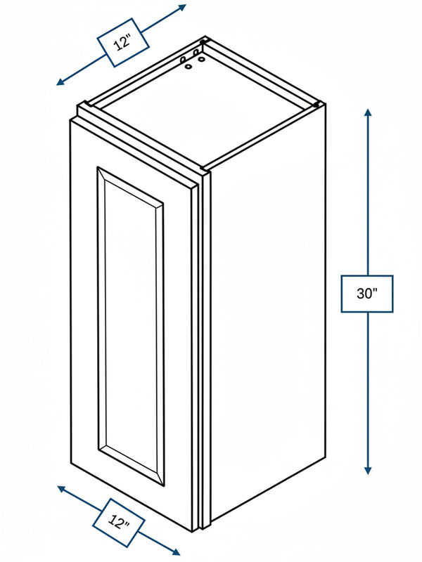 Harbour Town White Bevel Shaker 12 in. x  30 in. Wall Cabinet