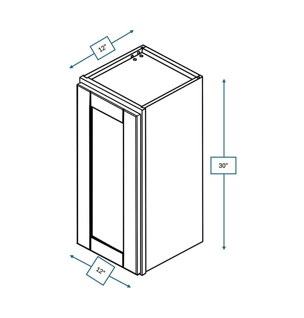 Malibu White Shaker 12 in. x  30 in. Wall Cabinet