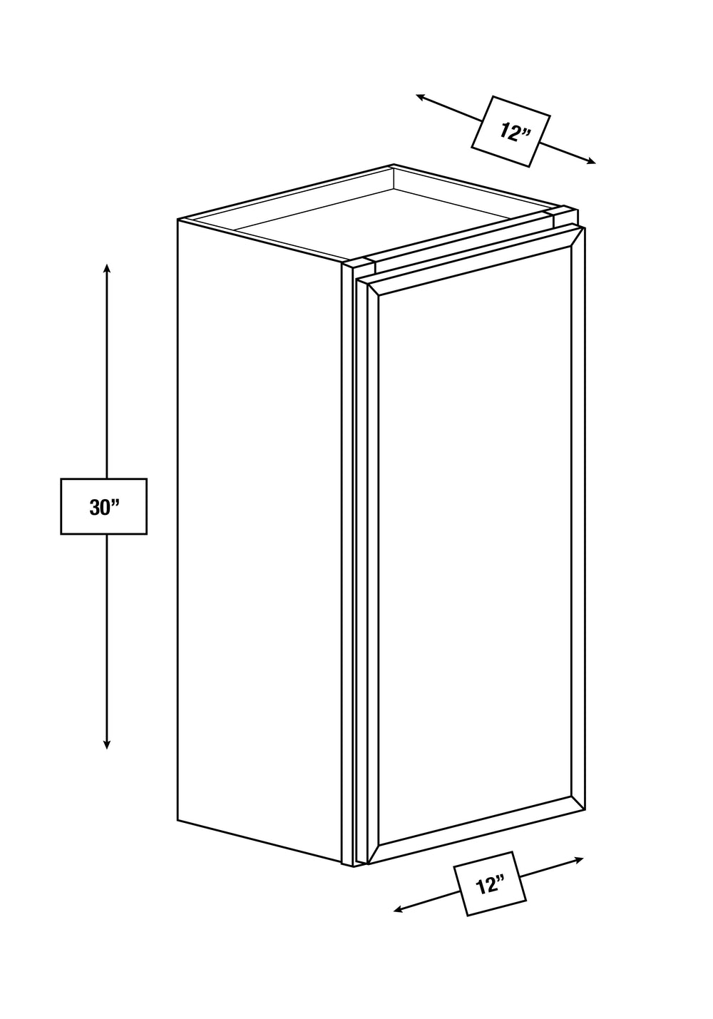 Franklin White Slim Shaker 12 in. x 30 in. Wall Cabinet