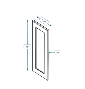 Hampton Pewter Clear Glass Door for 12 in. Wide x 12 in. Deep x 36 in. Tall - Wall Shaker Cabinet