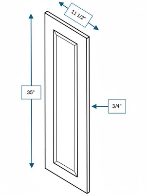 Broad Creek Blue Bevel Shaker Clear Glass Door  12 in.x 36 in.