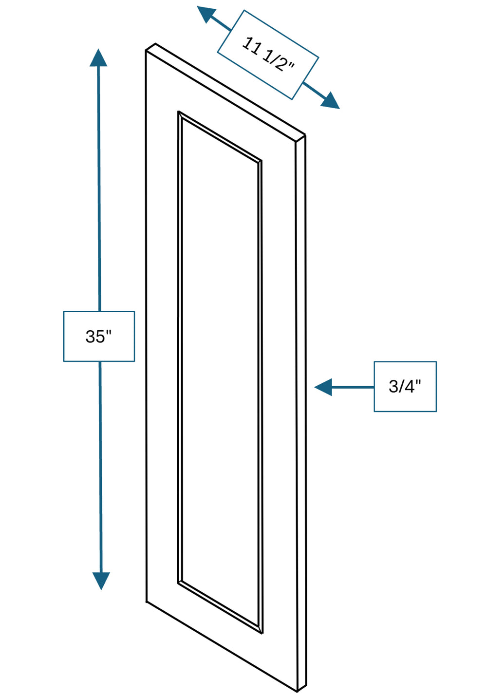 Montpelier Sage Raised Panel Clear Glass Door 12 in.x 36 in.