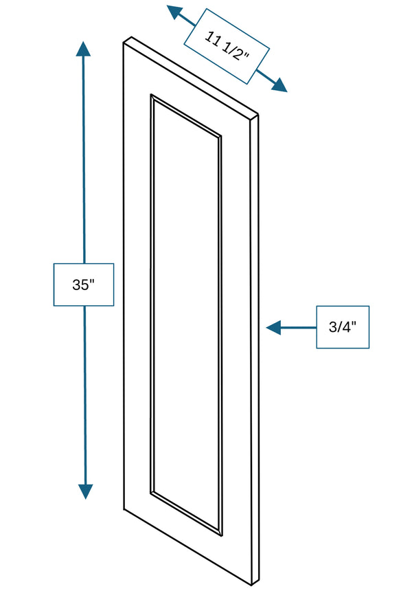 Montpelier Sage Raised Panel Clear Glass Door 12 in.x 36 in.