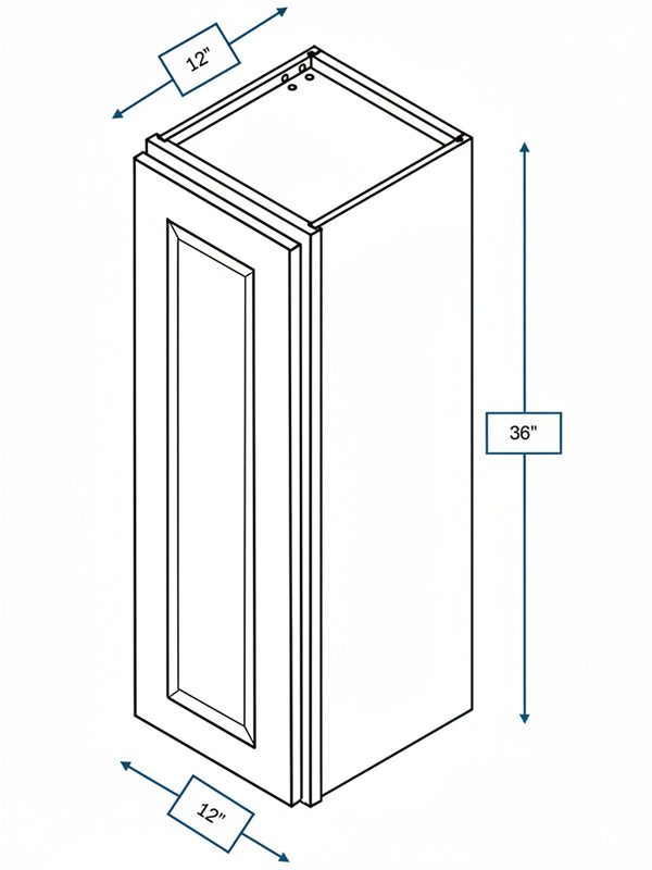 Harbour Town White Bevel Shaker 12 in. x  36 in. Wall Cabinet