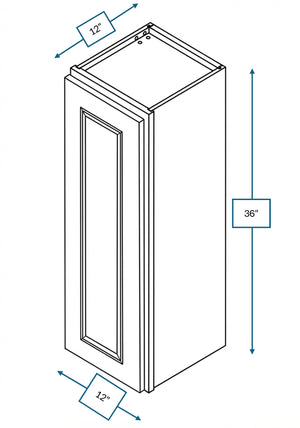 Cotswold Linen Raised Panel 12 in. x 36 in. Wall Cabinet