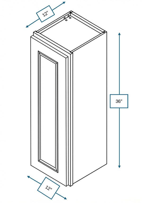 Cotswold Linen Raised Panel 12 in. x 36 in. Wall Cabinet