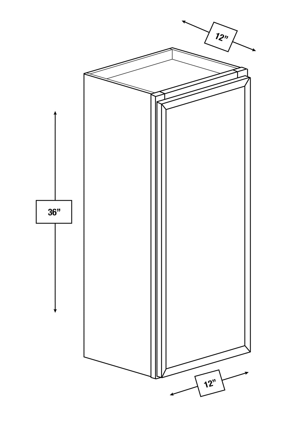 Arctic Mist Slim Shaker 12 in. x 36 in. Wall Cabinet