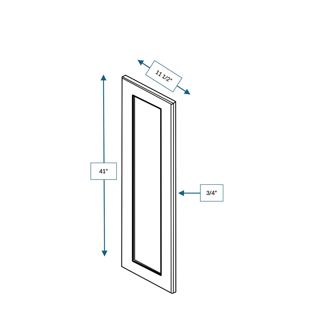 Hampton Pewter Clear Glass Door for 12 in. Wide x 12 in Deep x 42 in. Tall - Wall Shaker Cabinet