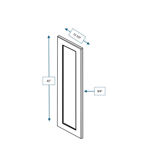 Hampton Pewter Clear Glass Door for 12 in. Wide x 12 in Deep x 42 in. Tall - Wall Shaker Cabinet
