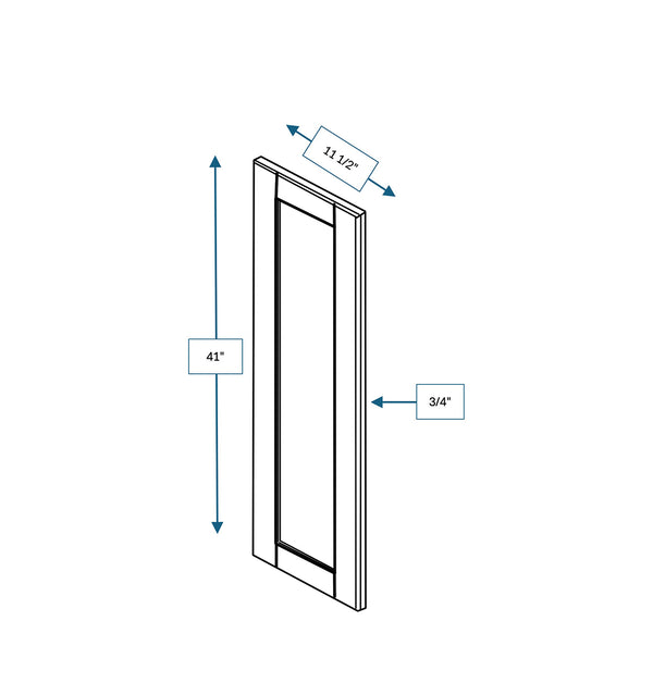 Malibu White Frosted Glass Door for 12 in. Wide x 12 in. Deep x 42 in. Tall - Wall Shaker Cabinet