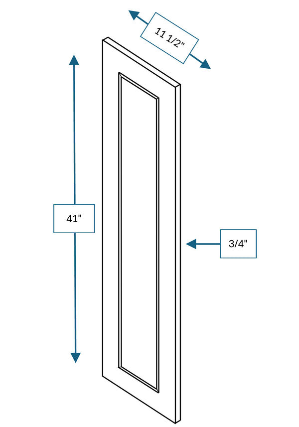 Cotswold Linen Raised Panel Clear Glass Door 12 in.x 42 in.