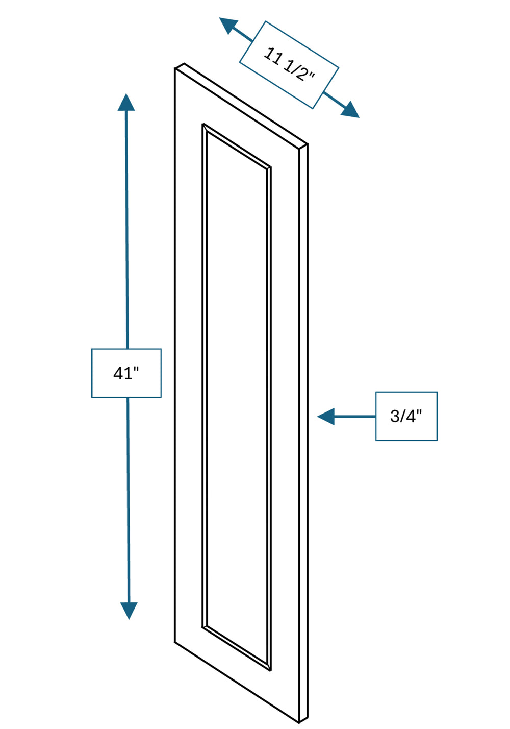 Montpelier Sage Raised Panel Clear Glass Door 12 in.x 42 in.
