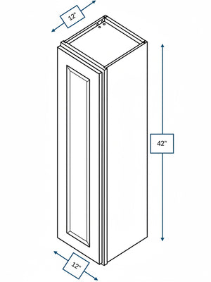Harbour Town White Bevel Shaker 12 in. x  42 in. Wall Cabinet