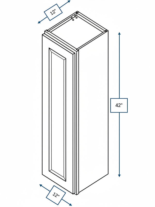 Harbour Town White Bevel Shaker 12 in. x  42 in. Wall Cabinet