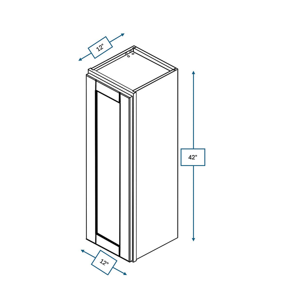 Malibu White 12 in. Wide x 12 in. Deep x 42 in. Tall - Wall Shaker Cabinet