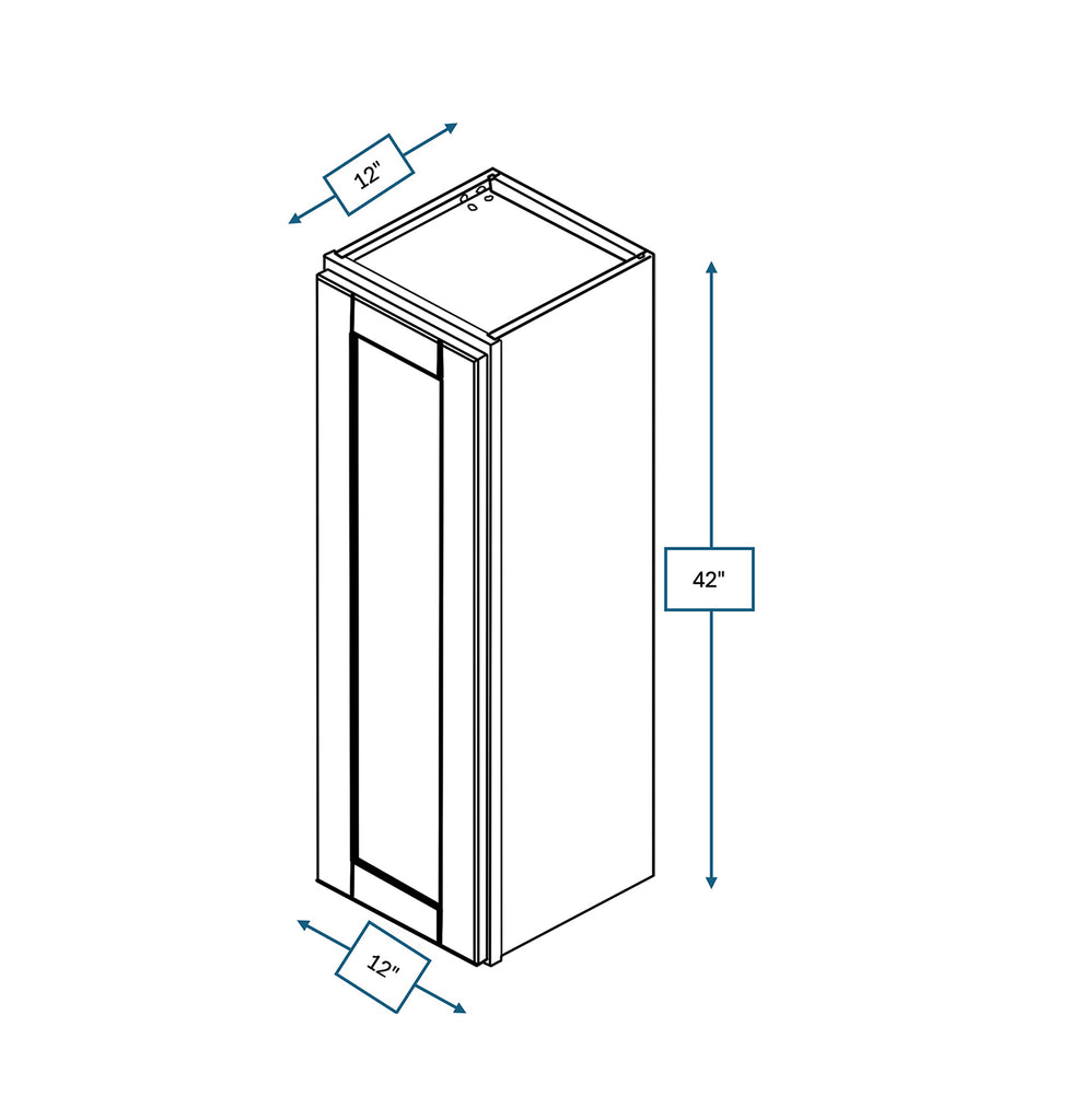 Malibu White Shaker 12 in. x  42 in. Wall Cabinet