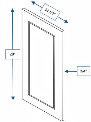 Harbour Town White Bevel Shaker Clear Glass Door  15 in. x 30 in.