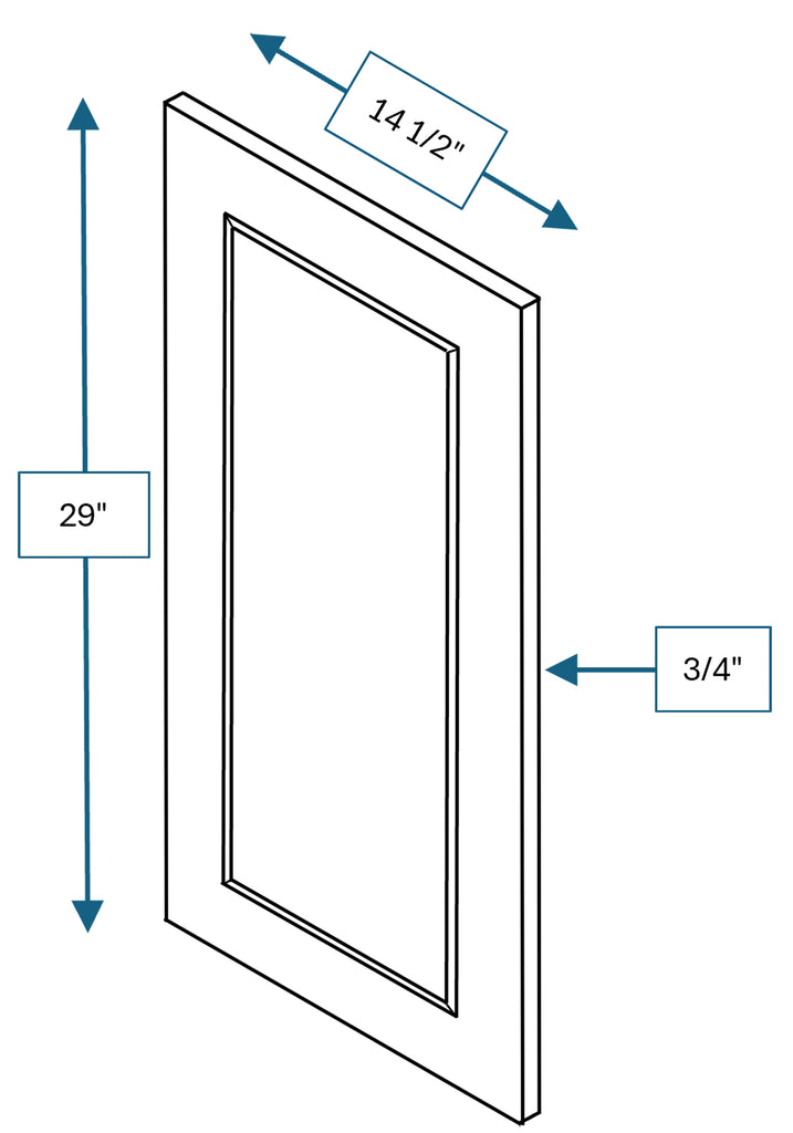Montpelier Sage Raised Panel Clear Glass Door 15 in. x 30 in.