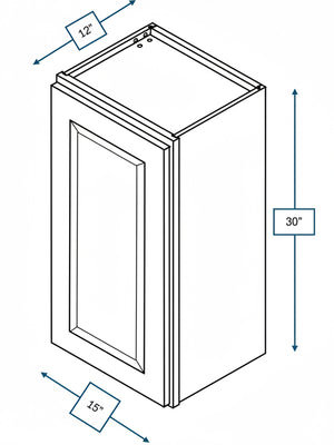Harbour Town White Bevel Shaker 15 in. x  30 in. Wall Cabinet