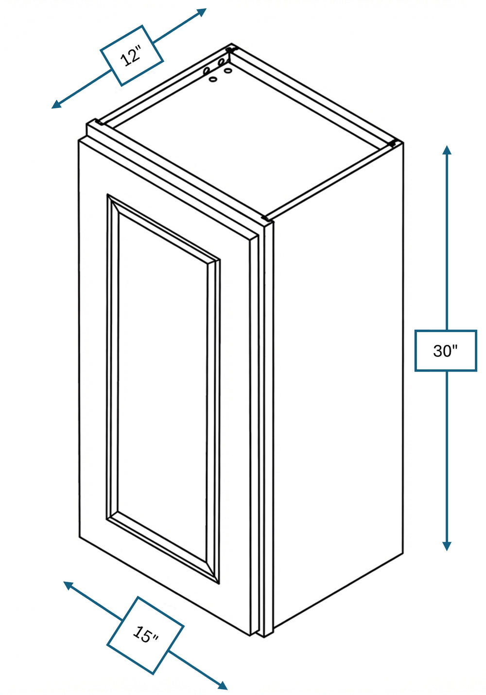 Montpelier Sage Raised Panel 15 in. x 30 in. Wall Cabinet