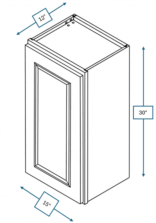 Cotswold Linen Raised Panel 15 in. x 30 in. Wall Cabinet