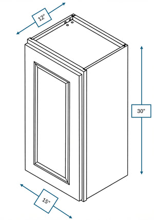 Knightsbridge Brown Raised Panel 15 in. x 30 in. Wall Cabinet