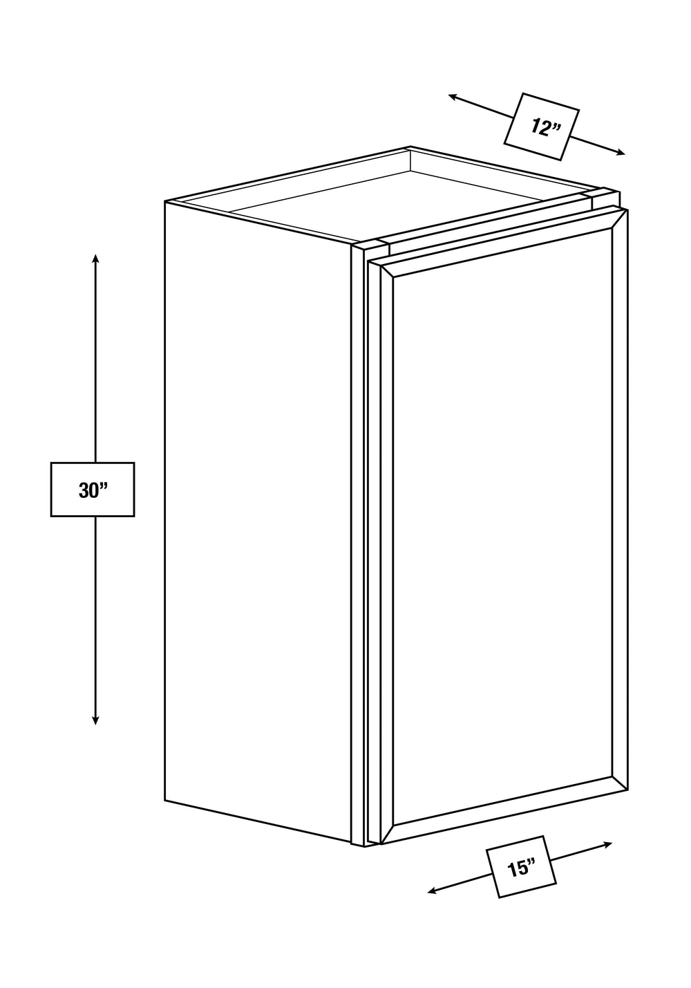 Franklin White Slim Shaker 15 in. x 30 in. Wall Cabinet