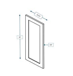 Spring Hill Hickory Clear Glass Door for 15 in. Wide x 12 in. Deep x 36 in. Tall - Wall Shaker Cabinet