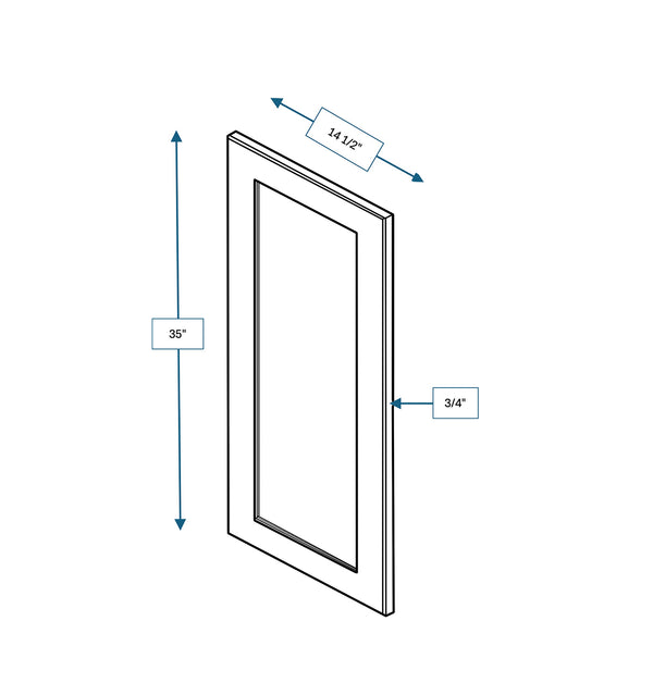 Spring Hill Hickory Clear Glass Door for 15 in. Wide x 12 in. Deep x 36 in. Tall - Wall Shaker Cabinet