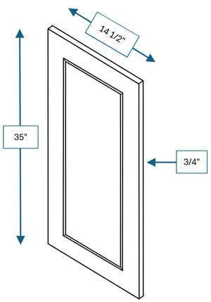 Cotswold Linen Raised Panel Clear Glass Door 15 in. x 36 in.
