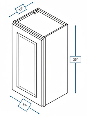 Harbour Town White Bevel Shaker 15 in. x  36 in. Wall Cabinet
