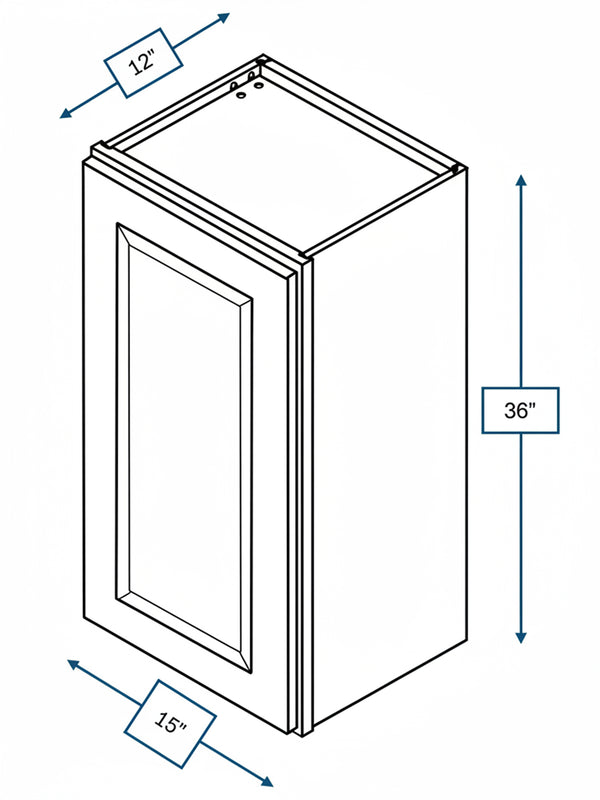 Harbour Town White Bevel Shaker 15 in. x  36 in. Wall Cabinet