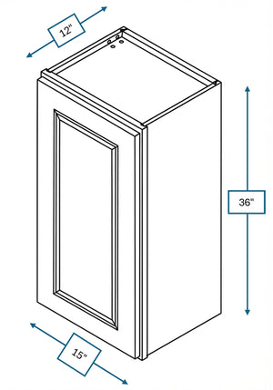 Knightsbridge Brown Raised Panel 15 in. x 36 in. Wall Cabinet
