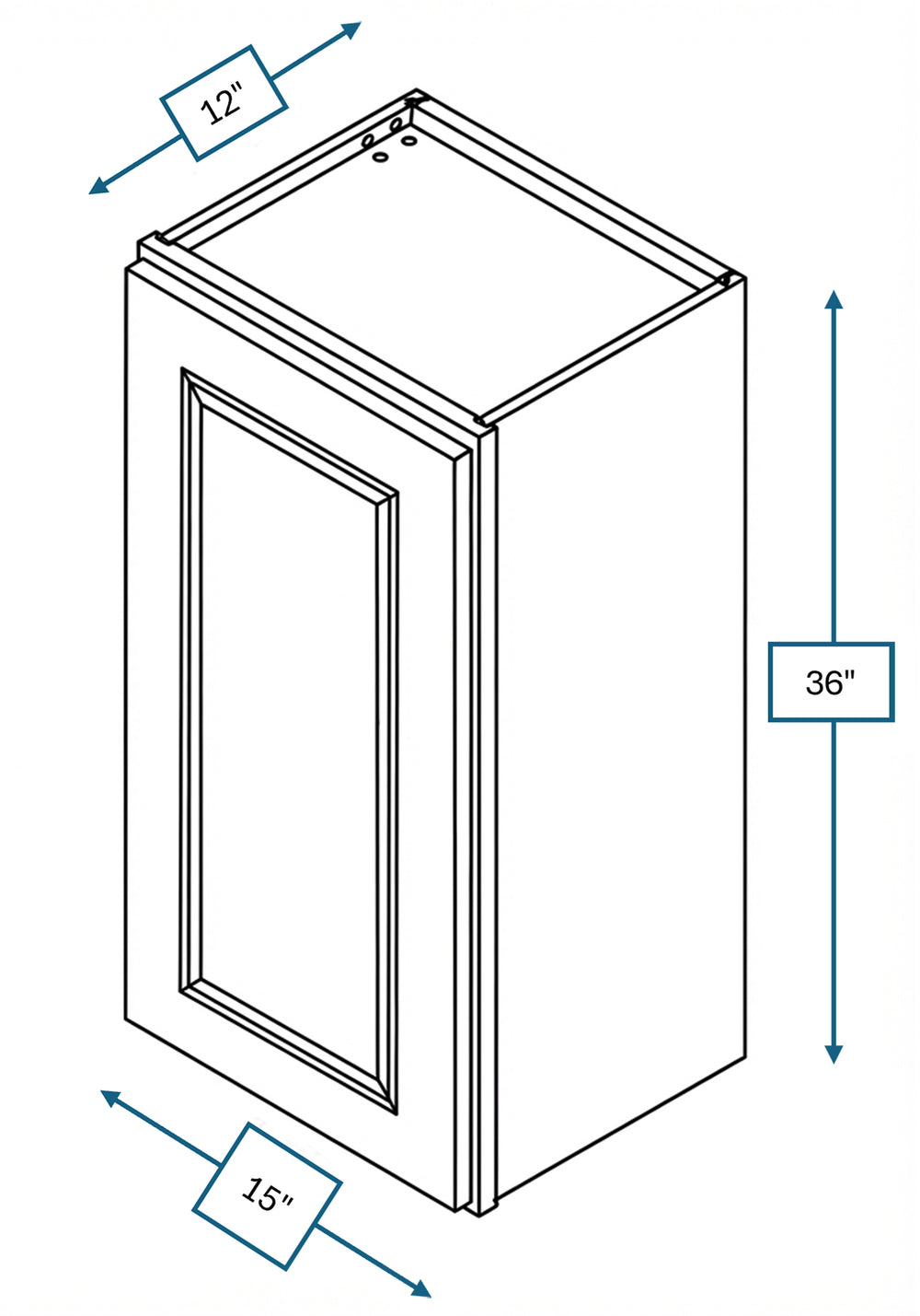 Knightsbridge Brown Raised Panel 15 in. x 36 in. Wall Cabinet