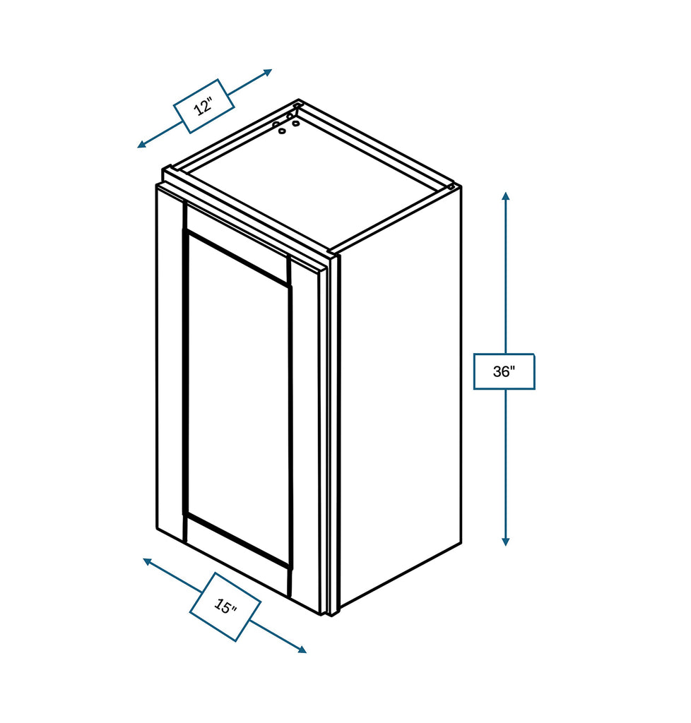 Malibu White Shaker 15 in. x  36 in. Wall Cabinet