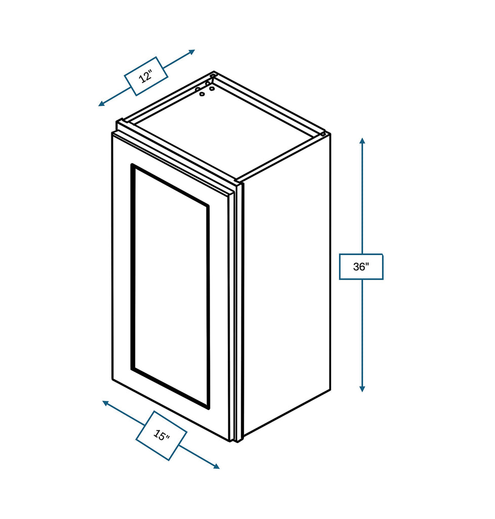 Platinum Grey Shaker 15 in. x 36 in. Wall Cabinet