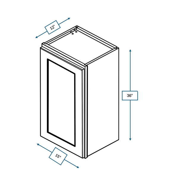 Hampton Pewter 15 in. Wide x 12 in. Deep x 36 in. Tall - Wall Shaker Cabinet