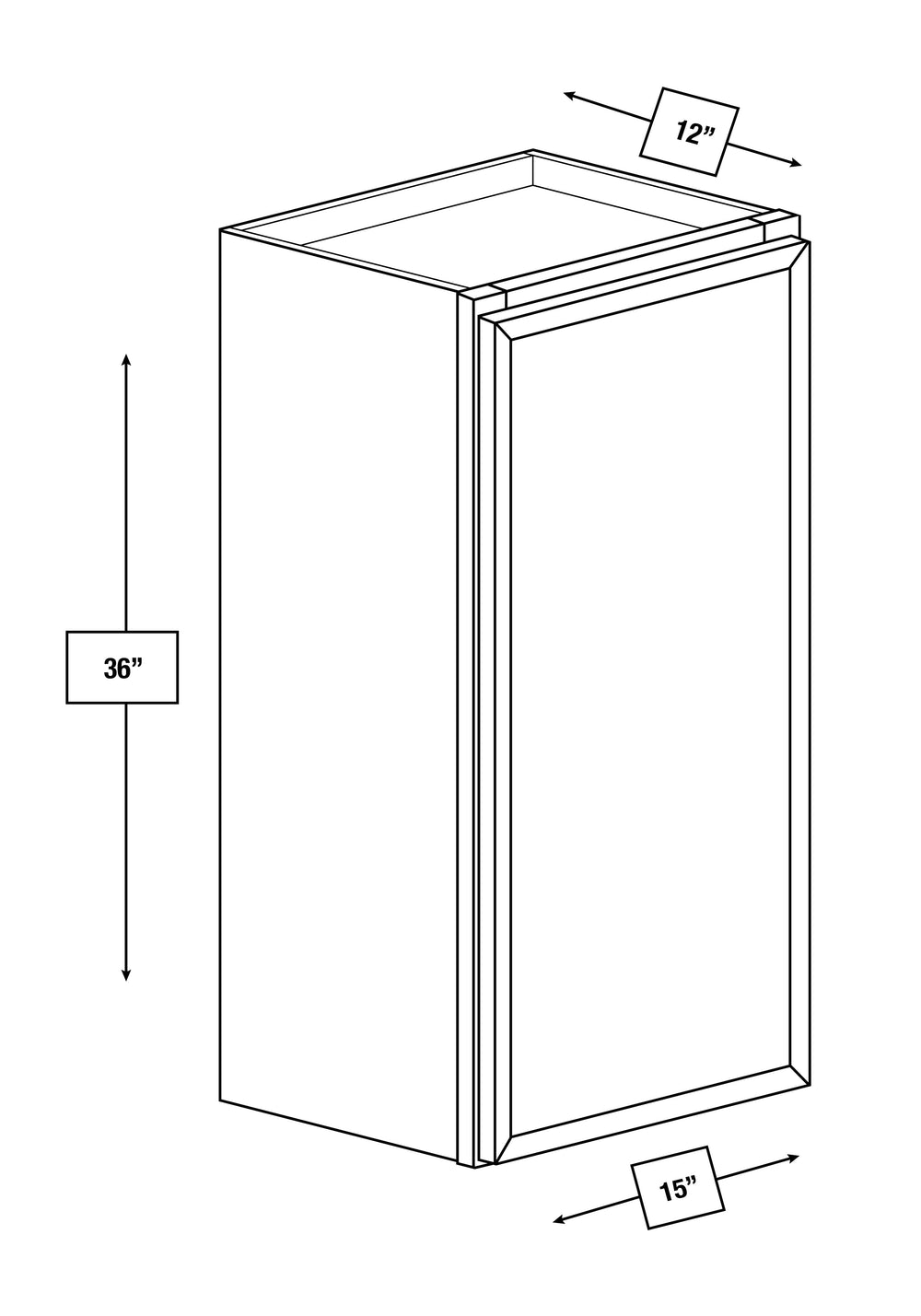 Franklin White Slim Shaker 15 in. x 36 in. Wall Cabinet